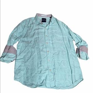Tommy Bahama aqua blue button up